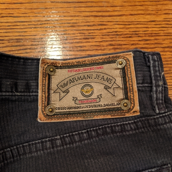 Armani Jeans Black Corduroy Pants 34/32 - Picture 3 of 6